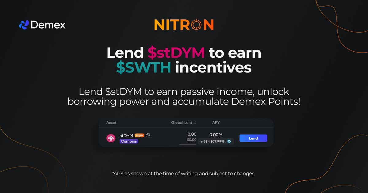 Nitron Launches stDYM as Collateral, Unlocking DeFi Opportunities